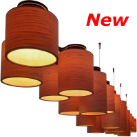 Carillon straight 3m maple wood veneer lamp - new